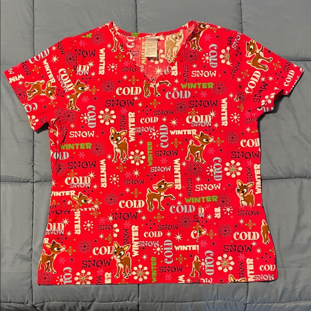Disney Red Holiday Reindeer Graphic Tee